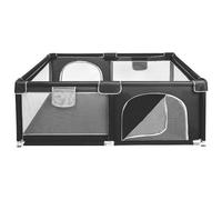 Corralito de Bebé Plegable,Parque Infantil Bebe-Corralito Bebe con Malla Transpirable- Parque de Juegos Bebe Plegable con Puerta Lateral-Playpen Bebe-120 * 160 * 66 cm-negro