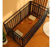 Corralito for Perros Parque for Perros Longitud: 80/100/120 Cm Plegable Hecho De Tubo Galvanizado Diseño De Cierre A Presión Fácil De Limpiar Jaula De Mascotas(Black,120 * 60 * 60cm)