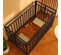 Corralito for Perros Parque for Perros Longitud: 80/100/120 Cm Plegable Hecho De Tubo Galvanizado Diseño De Cierre A Presión Fácil De Limpiar Jaula De Mascotas(Black,100 * 60 * 60cm)