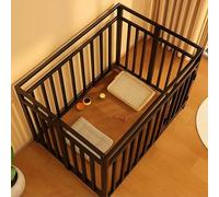 Corralito for Perros Parque for Perros Longitud: 80/100/120 Cm Plegable Hecho De Tubo Galvanizado Diseño De Cierre A Presión Fácil De Limpiar Jaula De Mascotas(Black,80 * 60 * 60cm)