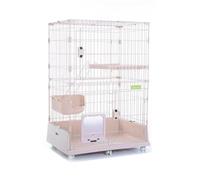 Corralito grande para gatos, casa desmontable multicapa para gatos con acceso libre y diseño transpirable, espacioso recinto para mascotas para un tiempo de juego seguro