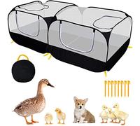 Corralito para animales pequeños, gallinero portátil con parte inferior desmontable y paredes de malla transpirable, recinto plegable para mascotas, para cachorros, gatitos, conejos, tienda de campaña