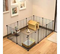 Corralito para animales pequeños, valla de hábitat para interiores para cobayas, conejos, chinchillas y hámsteres, portátil, fácil de montar