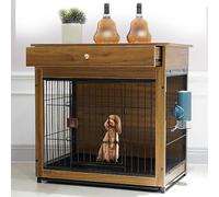Corralito para gatos, jaula resistente para perros, mesa auxiliar desmontable multiusos, muebles de casa de perro, decoración de casa de perro, mesa auxiliar de casa de mascotas (64 cm)