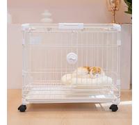 Corralito para gatos para interiores, a prueba de escapes con cubierta superior y ruedas universales, montaje rápido, caja para gatos interior