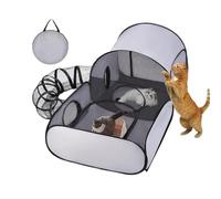 Corralito para gatos - Túneles plegables para perros | Parque de ejercicio interactivo para gatitos cachorros, viajes de animales pequeños, campamento al aire libre, tiendas de campaña de expedición