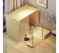 Corralito para perros de alambre de metal, valla portátil para mascotas para animales pequeños, jaula para mascotas, fácil montaje, ideal para uso en el patio, dimensiones 111 x 75 x 47 cm