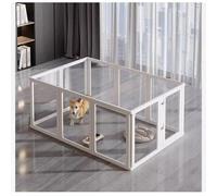 Corralito para perros, valla acrílica para perros con puerta de paso, puerta plegable para mascotas, caja de parto fácil de montar