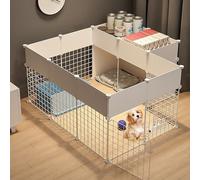 Corralito para perros y gatos, alambre de metal desmontable, corralito grande para hacer ejercicio, para conejo, conejo, cobaya (un color 111 x 111 x 54 cm)