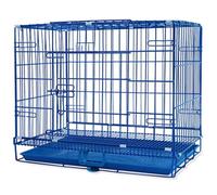 Corralito plegable de alambre de metal para mascotas con bandeja y asa, recinto interior portátil para gatos, gatitos, cachorros, conejos, cobayas