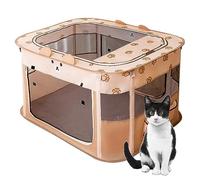 Corralito plegable para mascotas, jaula portátil para cachorros, perros, gatitos, gatos, interiores y exteriores, valla desplegable para mascotas (M,marrón)