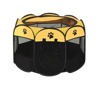 Corralito portátil plegable para gatos, sala de parto para perros, gatos, conejos, animales pequeños (amarillo, 91 x 91 x 58 cm)