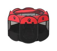 Corralito portátil plegable para gatos, sala de parto para perros, gatos, conejos, animales pequeños (rojo, 91 x 91 x 58 cm)