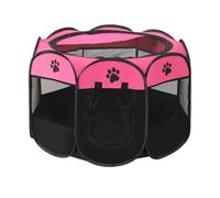 Corralito portátil plegable para gatos, sala de parto para perros, gatos y conejos, animales pequeños (rojo rosa, M 73 x 73 x 43 cm)