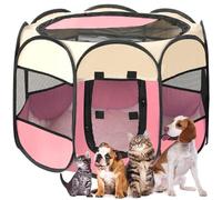 Corralito portátil plegable para mascotas, diseño desplegable suave para perros, gatos y gatitos, tela de malla ligera y transpirable para uso en interiores y exteriores