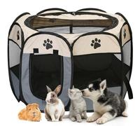 Corralito portátil plegable para mascotas, diseño desplegable suave para perros, gatos y gatitos, tela de malla ligera y transpirable para uso en interiores y exteriores