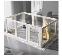 Corralito transparente para mascotas, fácil de montar, con recinto acrílico transparente para cachorros, conejos, gatos, cerdos, área de juego duradera y segura