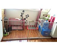 Corralitos para Mascotas, Puertas de Seguridad para Niños, Puerta de Escalera Ndoor, Puerta de Metal Blanco Moented a Presión, Escalera para Mascotas, Balaustres/Width 75-84Cm