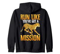 Corre como si tuvieras una misión Cheetah Correr Motivación Sudadera con Capucha