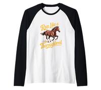 Corre como un espíritu de Carreras de Pura Sangre Camiseta Manga Raglan