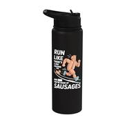 Corre como un perro te está persiguiendo divertido Maratón corriendo Stainless Steel Insulated Water Bottle