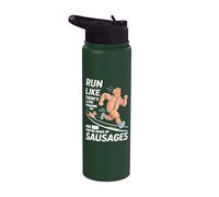 Corre como un perro te está persiguiendo divertido Maratón corriendo Stainless Steel Insulated Water Bottle