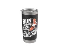 Corre como un perro te persigue divertido correr Vaso térmico de acero inoxidable de doble pared
