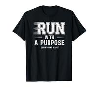 Corre con un propósito Christian Running Entrenamiento Atleta Camiseta