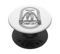 Corre rápido, Gira a la Izquierda, Atletismo, corredora, velocista, Mujer PopSockets PopGrip Adhesivo