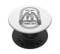 Corre rápido, Gira a la Izquierda, Corredor de Atletismo, Sprinter Man PopSockets PopGrip Adhesivo