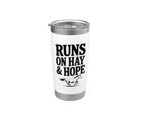 Corre sobre heno y esperanza para los amantes de los caballos Vaso térmico de acero inoxidable de doble pared