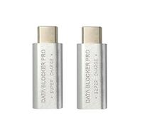 Correa 2PCS USB Tipo-C Bloqueador de Datos USB-C Juice Jack Adaptador Soporte de Carga RáPida (50V / 5A) Detener el Robo de Datos (Plata)