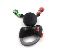 Correa Ajustable Cinturón de Seguridad Exterior para Perro Ajustable de Doble Cabeza Correa de sujeción para Mascotas Arnés de Cables de Nylon Correa de Perro(Black)