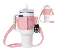 Correa ajustable para 30 vasos de 1,134 g, elegante bandolera dorada para soporte de botellas, bolsa con bolsillo para teléfono, botella de agua para portabotellas para vasos de 30 onzas y 1,134 g
