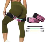 Correa Ajustable para Muslo y Tobillo en Neopreno Acolchado - Cintas de Resistencia para Piernas y Glúteos - Equipo de Entrenamiento de Fuerza, Cadera y Musculación(1 par (3 Hebillas) + 3 Bandas