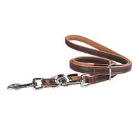 Correa ajustable para perros Knuffelwuff Arcadia de cuero suave, marrón, 200 cm de largo, 1,5 cm de ancho