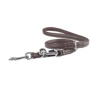 Correa ajustable para perros Knuffelwuff Glendale de cuero suave, marrón, 200 cm de largo, 2 cm de ancho
