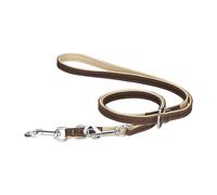 Correa ajustable para perros Knuffelwuff Orlando de cuero nobuck suave, marrón, 200 cm de largo, 1,2 cm de ancho