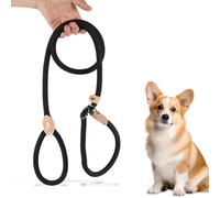 Correa Ajustable para Retriever de 180 cm, con Tope de Tiro, Collar con Correa incorporada, Correa de adiestramiento para Perros de Todos los tamaños, Color Negro