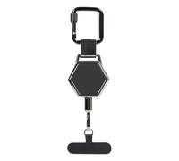 Correa antirrobo para teléfono, carrete retráctil, 19 x 6 x 1,4 cm, cordón de seguridad, clip de seguridad móvil, mecanismo de resorte reforzado, para senderismo, montañismo, pesca, viajes