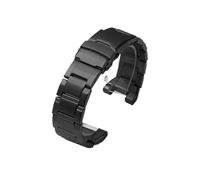 Correa apta for Casio/G-Shock GST-W300/400G/B100/S310/S120/S110/W110, pulsera de acero inoxidable plateada y negra for hombre(Black)