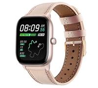 Correa Compatible con Amazfit GTS 3/GTS 2/GTS 2e/GTS 2 Mini/GTS 4/GTS 4 Mini/GTR 42mm/Bip 3 Pro, Cuero Correas Pulseras de Repuesto Banda de Piel para Amazfit Bip S/Bip U Pro, 20mm Correa,Rosa-2
