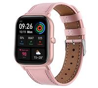 Correa Compatible con Amazfit GTS 3/GTS 2/GTS 2e/GTS 2 Mini/GTS 4/GTS 4 Mini/GTR 42mm/Bip 3 Pro, Cuero Correas Pulseras de Repuesto Banda de Piel para Amazfit Bip S/Bip U Pro, 20mm Correa, Rosa