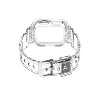 Correa Compatible con Apple Watch 40mm 41mm 44mm 45mm 49mm, Transparente Correas Deportivas Rugged con Funda para iWatch Series 9 8 7 6 5 4 SE Ultra (40/41mm, Transparente)