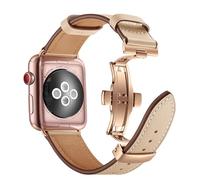 Correa compatible con Apple Watch de 49 mm, 46 mm, 45 mm, 44 mm, 42 mm, 41 mm, 40 mm, 38 mm, cierre de mariposa, correa de cuero genuino hecha a mano para iWatch Ultra 1 2 Series 10 9 8 7 6 5 4 SE 3 2