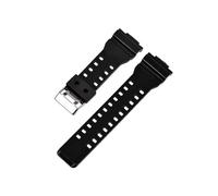 Correa compatible con for Casio G-Shock GA-100/110/120/140/200/400/700 800 GD-100/110/120 G-8900 GLS-100, repuesto de correa de resina de silicona for reloj de 16mm(Black Glossy)