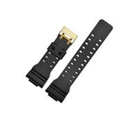 Correa compatible con for Casio G-Shock GA-100/110/120/140/200/400/700 800 GD-100/110/120 G-8900 GLS-100, repuesto de correa de resina de silicona for reloj de 16mm(Black gold matte)
