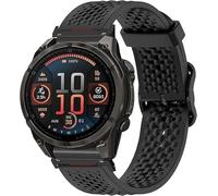 Correa Compatible con Garmin Fenix 8, 20/22/26mm QuickFit. Pulsera de Silicona con Hebilla Metálica para Enduro, Fenix, Tactix, Descent, Instinct, epix, Approach, Forerunner (Negro, 26mm)