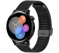 Correa Compatible Con Huawei Watch GT3/GT2/Honor Magic Watch 2, 20mm Correa Metálica de Repuesto Para Amazfit GTS/GTR 42mm y Otros Modelos (Negro)