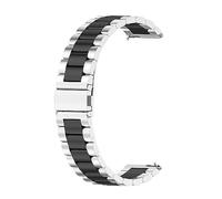 Correa Compatible con TUYOMA LW36 Banda, 22mm Pulsera de Metal de Acero Inoxidable para TUYOMA LW36 Reloj Inteligente Mujer IP68 Impermeable Smartwatch, Plata/Negro.
